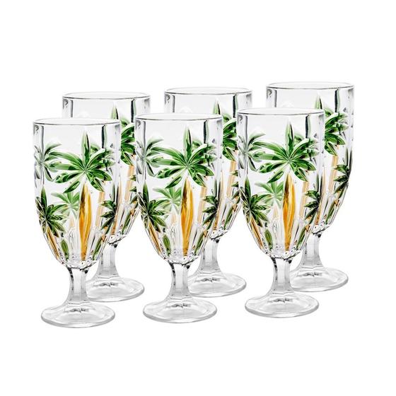 Imagem de Cj 6 Taças de Cristal Palm Tree Handpaint 450ml Wolff