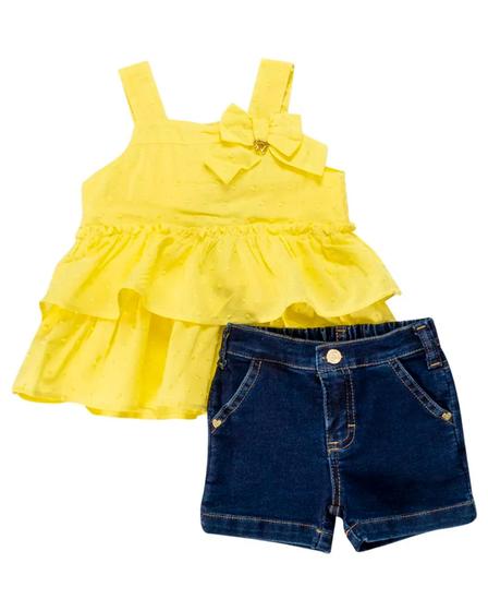 Imagem de Cj bata/short jeans fem