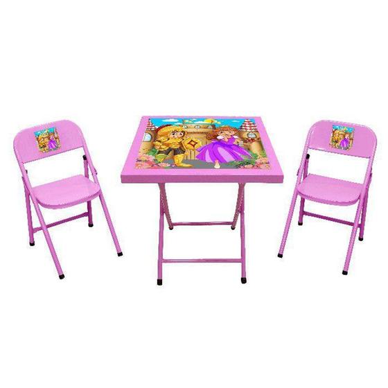 Imagem de Cj.Fantasia Mesa Com 2 Cadeiras Rosa / Princesa E Principe - Açomix