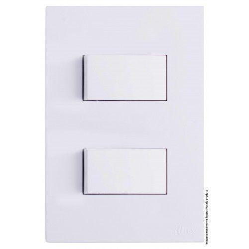 Imagem de Cj interruptor duplo 1 paralelo + 1 simples separado 4x2 - recta branco gloss  11024-8