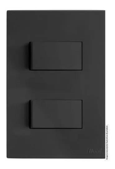 Imagem de Cj Interruptor Duplo Simples Grafite 4x2 Recta Satin