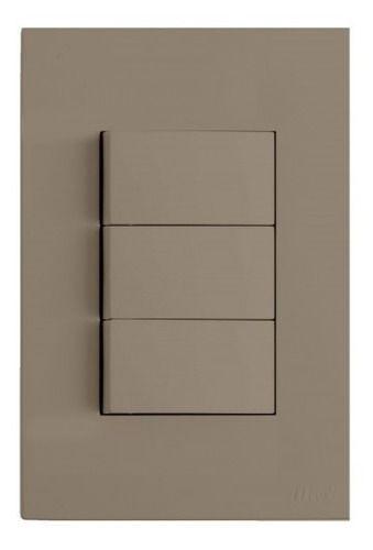 Cj interruptor triplo (2 paralelo + 1 simples) 4x2 - recta fendi satin fosco - brs12085-5fe Menor preço em Cj interruptor triplo (2 paralelo + 1 simples) 4x2 - recta fendi satin fosco - brs12085-5fe