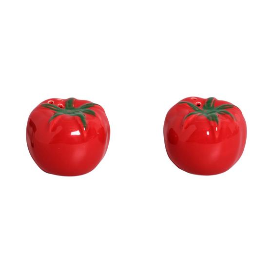 Imagem de Cj.Saleiro e Pimenteiro Tomate de Cerâmica 4,5 x 6,5cm
