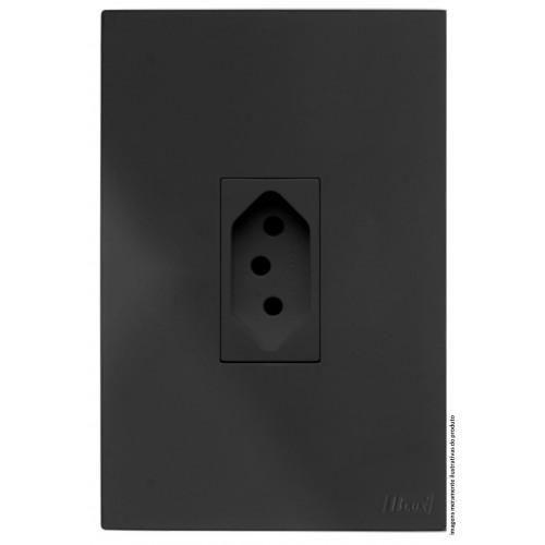 Imagem de Cj Tomada 10A Vertical 4X2 - Recta Home Grafite Satin Fosco