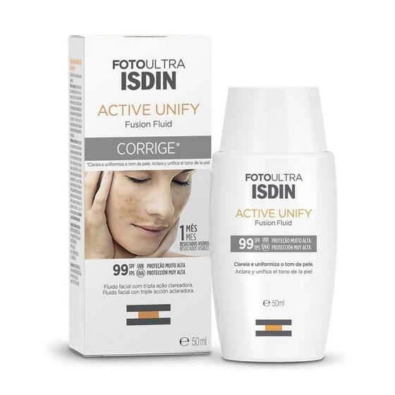 Clareador e Protetor Solar ISDIN Active Unify sem cor FPS99 Imagem de Clareador e Protetor Solar ISDIN Active Unify sem cor FPS99