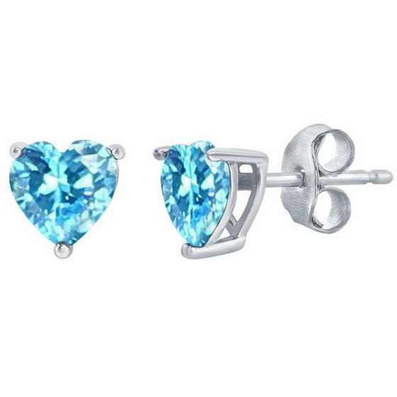 Imagem de Clássico D-8419 Feminino Aquamarine March Heart Crystal Earrin