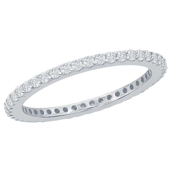 Imagem de Clássico W-2781-9 Feminino CZ Eternity 1.5mm Anel de Banda, Tamanho 9