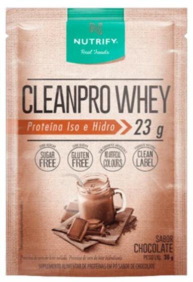 Imagem de Cleanpro Whey Protein Isolado Chocolate Nutrify Sachê 30G