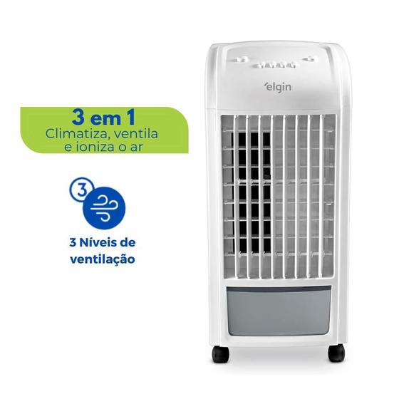 Climatizador Ar Frio 3 Em 1 Ventilador Umidificador 3,5 Litros Elgin 127v Imagem de Climatizador Ar Frio 3 Em 1 Ventilador Umidificador 3,5 Litros Elgin 127v