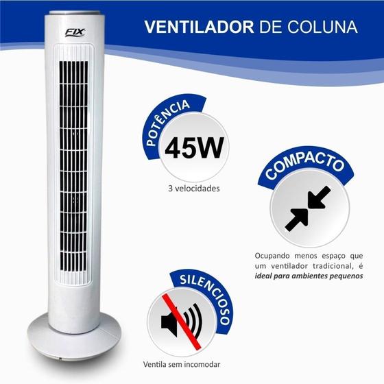 Imagem de Climatizador de Ar Silencioso Ventilador de Coluna Torre Circulador  Ar Potente - 110v