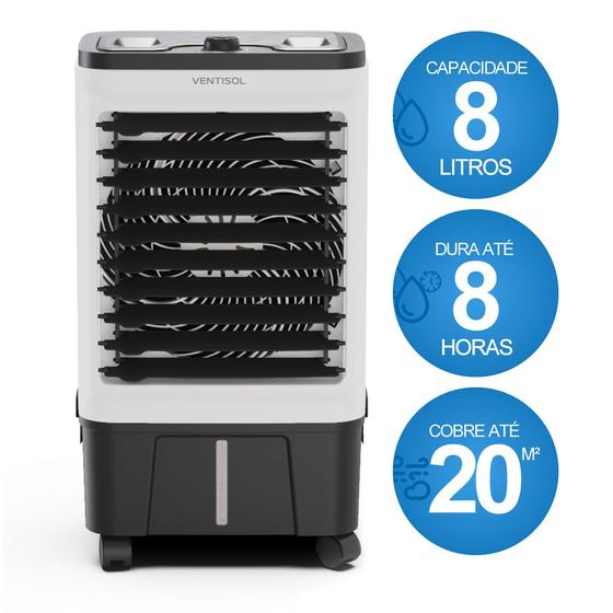 Imagem de Climatizador Portátil Ventisol Clin8-01 8 Litros 130w - Branco / Preto