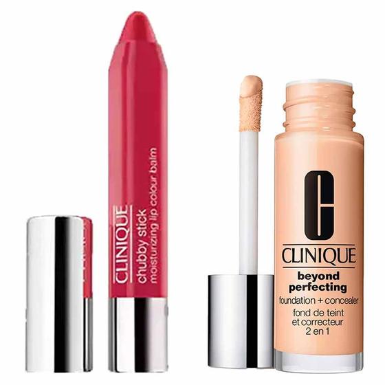 Imagem de Clinique Batom Hidratante Chubby Stick + Base Corretiva Beyond Perfecting Kit Presenteável