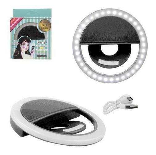 Imagem de Clipe Anel Selfie Ring Light Flash Celular Universal - Preto