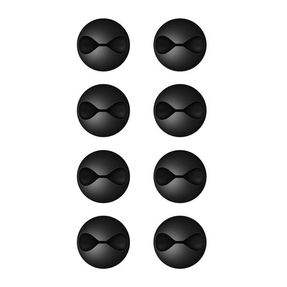 Imagem de Clipes de cabo adesivos CHEFBEE Black, pacote com 8 suportes de cabo