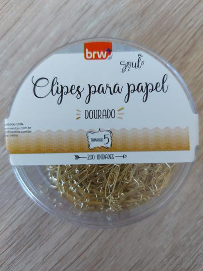 Imagem de Clips Brw dourado N5 com 200 clips