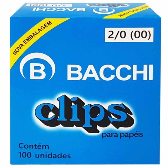 Clips para Papel 2/0 Bacchi 100 Unidades Clips Magazine Luiza