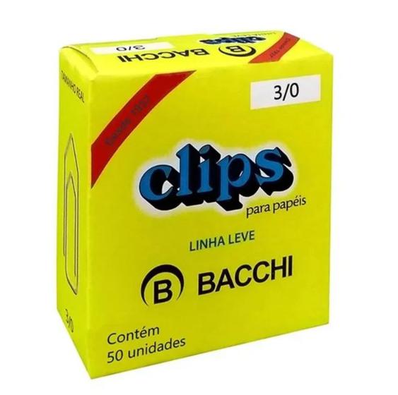 Clips para papel Bacchi 2/0 caixa com 100 unidades linha leve - bacci Imagem de Clips para papel Bacchi 2/0 caixa com 100 unidades linha leve