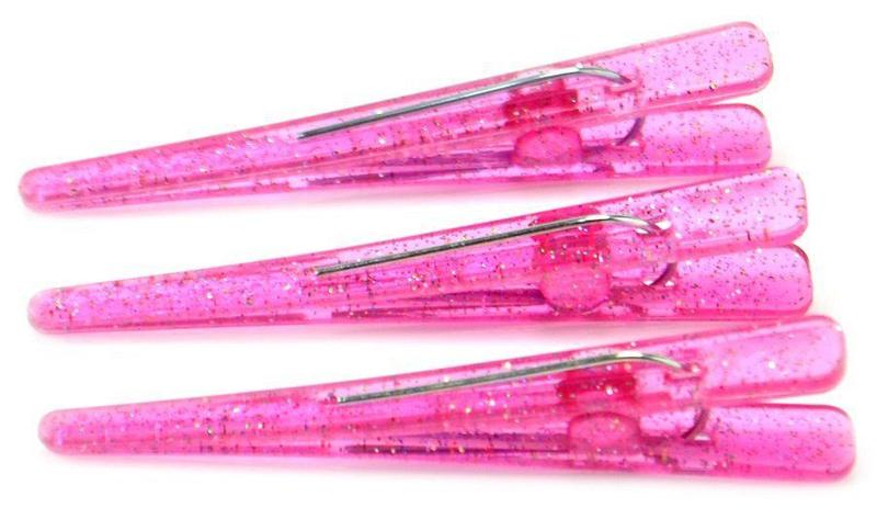 Imagem de Clips Plástico Com Glitter Para Cabelos 12 Unidades - Santa Clara