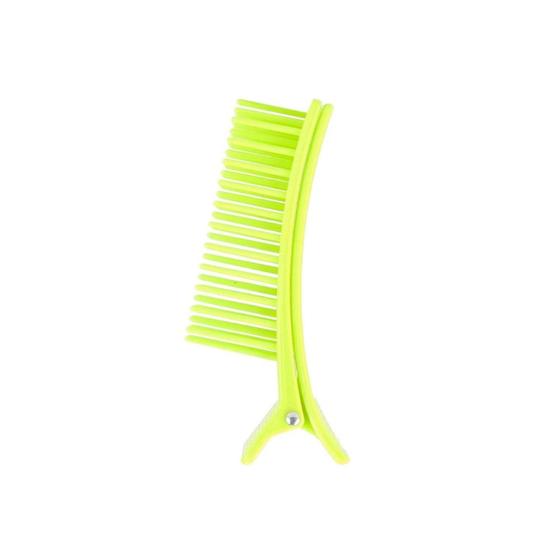Imagem de Clips Plástico Separador de Mechas Com Pente Grande Amarelo