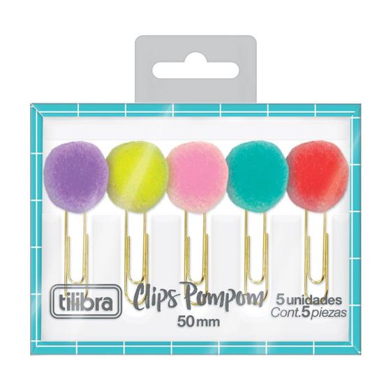 Imagem de Clips Pompom 50mm 5 Unid Tilibra