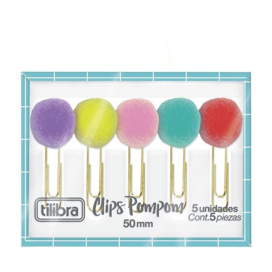 Imagem de Clips Pompom Color Com 5 Tilibra