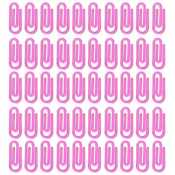 Imagem de Clips Prendedor Rosa Neon 2,5cm Pequeno Para Escritório Com 1000 Peças