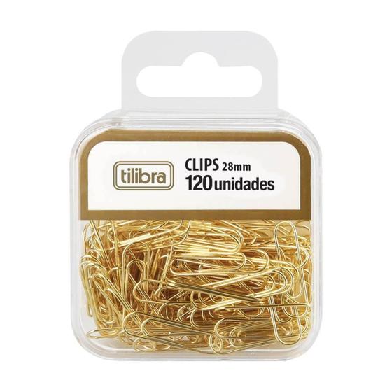 Imagem de Clips Tilibra Dourado 28Mm 120Un.