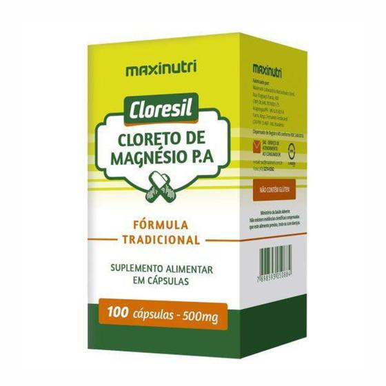 Imagem de Cloresil (Cloreto de Magnésio P.A.) 500mg - 100 Cápsulas - Maxinutri