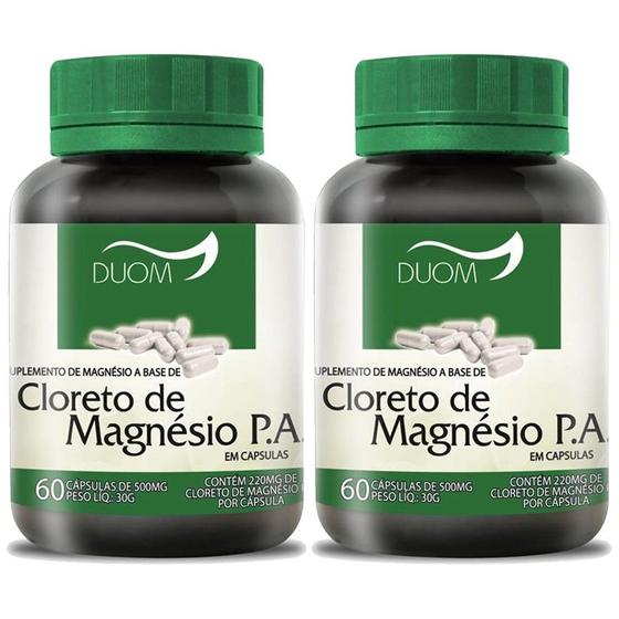 Imagem de Cloreto de Magnésio P.A. 60cps 500mg Duom  Kit 2 Frascos