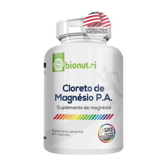 Imagem de Cloreto de Magnesio PA 100% Puro Premium 500mg 120 Cápsulas