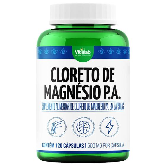 Imagem de Cloreto de Magnésio PA Vitalab 500mg 120 Cápsulas