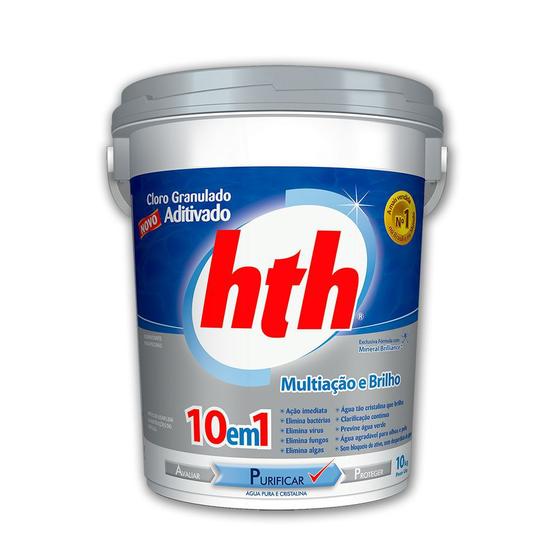 Cloro de Piscinas HTH 10 em 1 Granulado Multi Ação Hipoclorito Balde 10kg é boa?