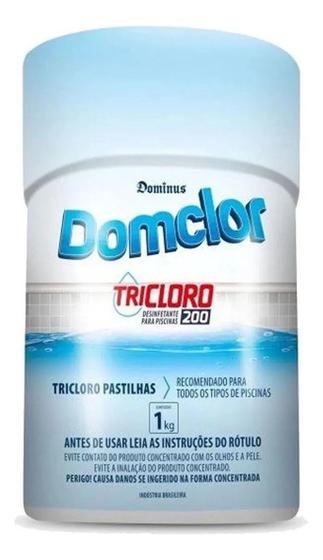 Imagem de Cloro Em Pastilha Para Piscina Tricloro Domclor 10 Unidades De 200gr