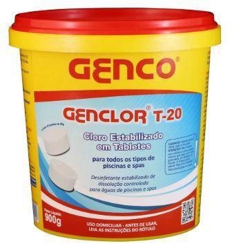 Imagem de Cloro estabilizado Genclor tabletes T-20 - 45un 900g Genco