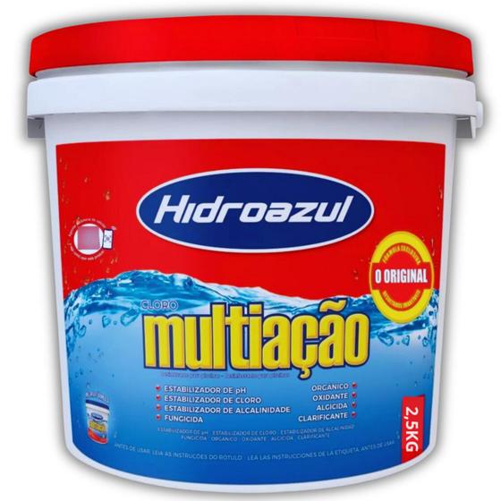 Cloro Granulado 8 Em 1 Multi Ação Balde De 2,5kg Hidroazul Menor preço em Cloro Granulado 8 Em 1 Multi Ação Balde De 2,5kg Hidroazul