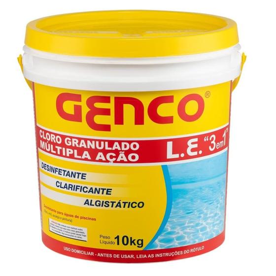 Imagem de Cloro Granulado GENCO 3x1 Múltipla Ação 10Kg