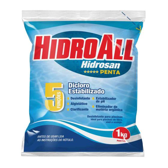 Imagem de Cloro Granulado Hidrosan Penta 5 Em 1 Dicloro Estabilizado Hidroall 1kg