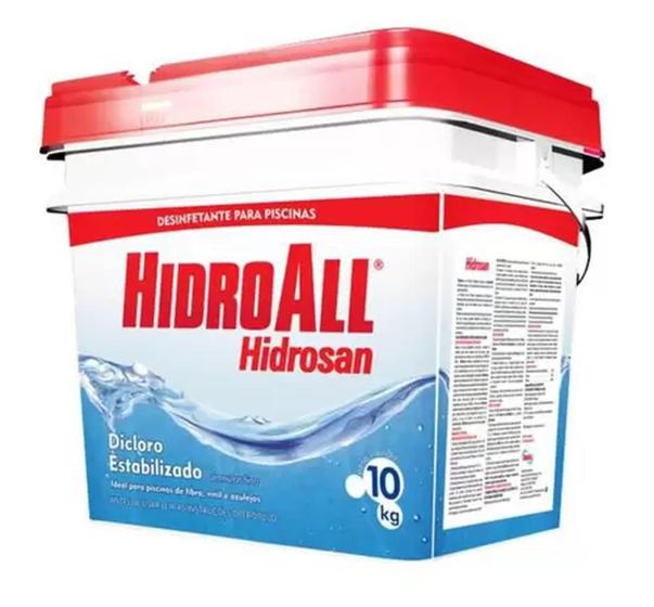 Cloro Granulado Hidrosan Plus 10Kg Tampa Vermelha - Hidroall Menor preço em Cloro Granulado Hidrosan Plus 10Kg Tampa Vermelha - Hidroall