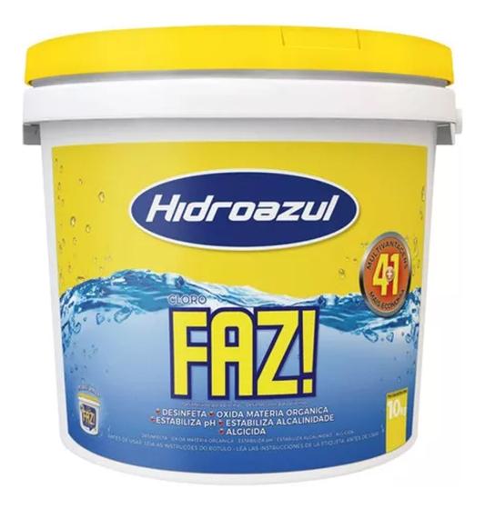 Imagem de Cloro Granulado Multiação FAZ! Hidroazul Dicloro C/ Oxidante Balde 10kg