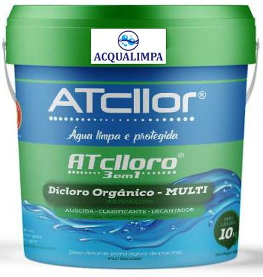 Cloro multiação 3 em 1 - 10kg - atcllor Menor preço em Cloro multiação 3 em 1 - 10kg - atcllor