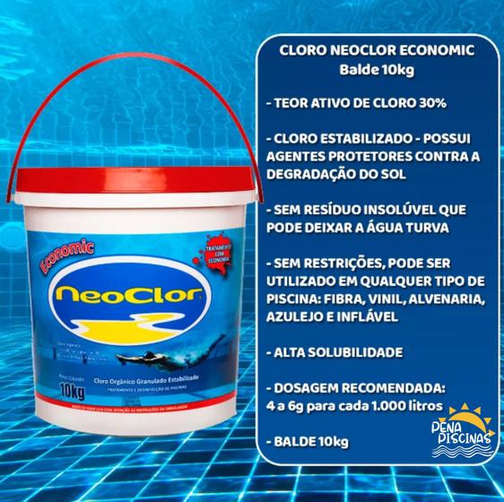Cloro Neoclor Economic 10kg Menor preço em Cloro Neoclor Economic 10kg