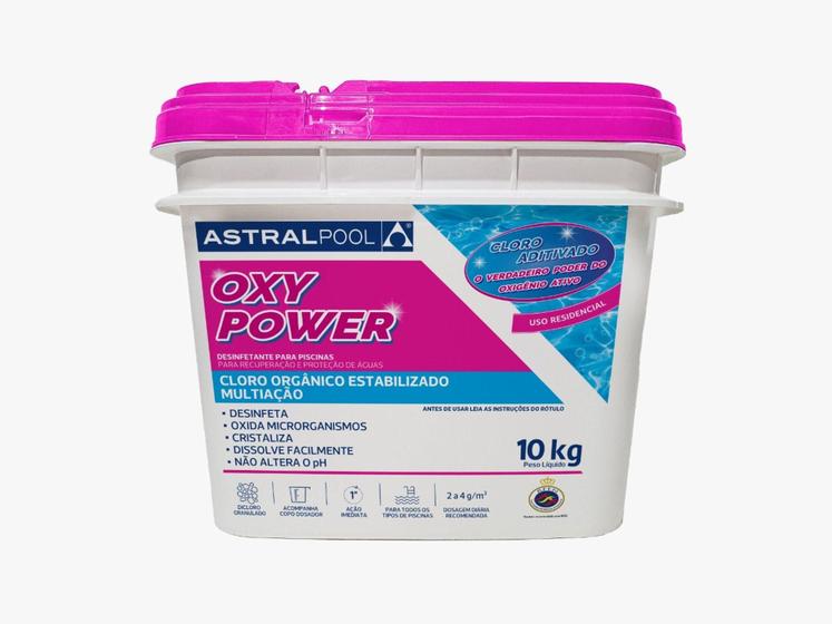 Imagem de Cloro oxy power 10kg - organico estabilizado - astralpool