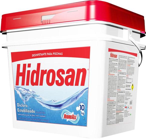 Imagem de Cloro para Piscina Fibra e Vinil Hidrosan 10 kg - Hidroall