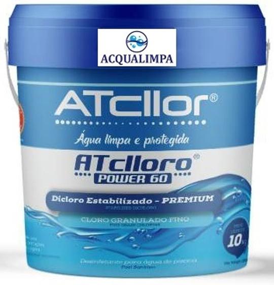 Cloro power 60 - estab. premium - 10kg - atcllor Menor preço em Cloro power 60 - estab. premium - 10kg - atcllor