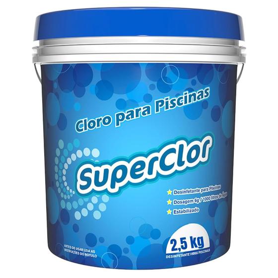 Imagem de Cloro superclor para limpeza de piscinas balde 2.5 kg clorup