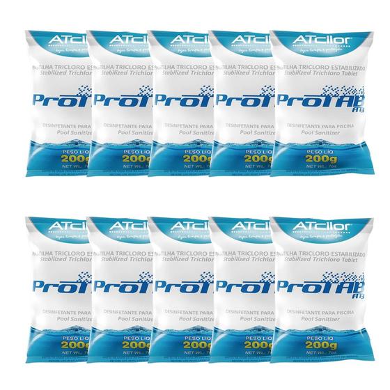 Imagem de Cloro tablete pastilha protab at3 200gr atcllor - 10 unidades