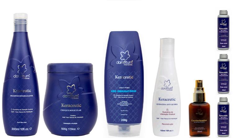 Imagem de Clorofitum Keraceutic Shampoo e Máscara e Leave-in e Queratina e 3 Ampolas e Cauterizador 35 ml