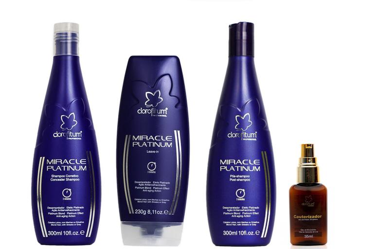 Imagem de Clorofitum Miracle Platinum Shampoo e Leave-in e Pós-Shampoo e Cauterizador35 ml