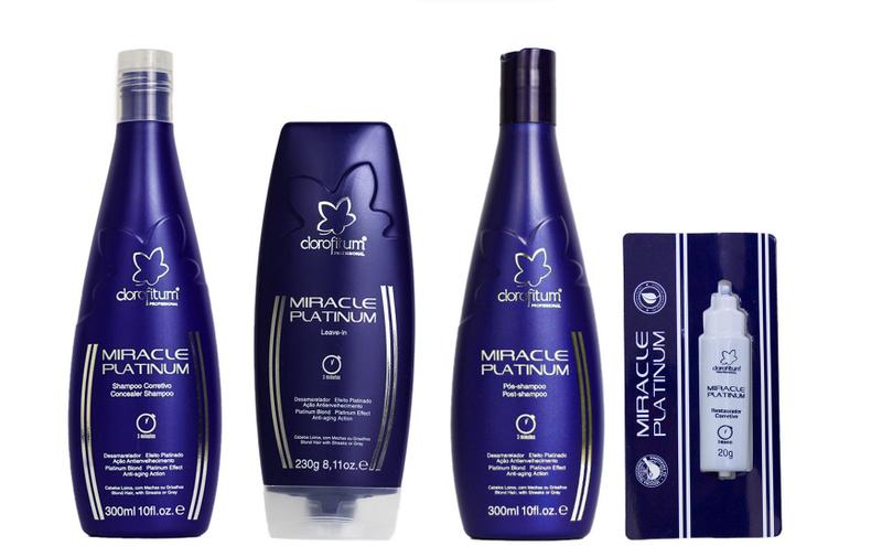 Imagem de Clorofitum Miracle Platinum Shampoo e Leave-in e Pós-Shampoo e Restaurador Monodose