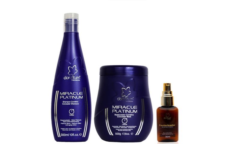 Imagem de Clorofitum Miracle Platinum Shampoo e Máscara e Cauterizador35 ml